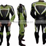 Motorbike Leather Suit(green, Black and White Combination) thumbnail-1