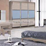 High Glossy Surface Treatment Anti-bacterium Sliding Bedroom Wardrobe Cabinet thumbnail-1