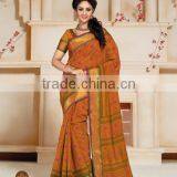 Rust Cotton Silk Saree thumbnail-2