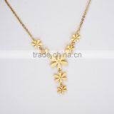 Long Connected Flower Necklace Stainless Steel Women Jewelry Sets Wholesale thumbnail-3