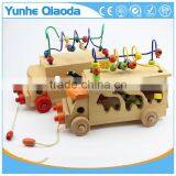 Animal Shape Sorter Truck and Bead Maze - Pull Along Toy - Animal in Many Shape Blocks thumbnail-1