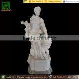 White Home Garden Warrior With Lion Carving thumbnail-1