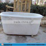 White Marble Stone Bathtub thumbnail-1