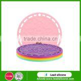 Colorful Round Shape Silicone Table Mat, Heat Resistant Silicone Placemat thumbnail-1