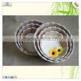 round laced paulownia wood display decorative fruit tray