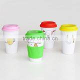 Ceramic Travel Mug With Silicone Lid,travel Mug With Silicone Cover,stoneware Travel Mug With Silicone Lid thumbnail-1