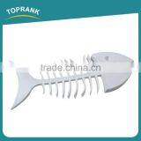 Toprank Creative Design Bathroom Fish Bone Shaped Soap Storage Box Plastic Bar Soap Holder Soap Dish Case With Drain Tray thumbnail-1