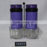 2 Pieces Color Metal Coated Oil Vinegar Bottle 2 in 1 With Metal Stand thumbnail-3