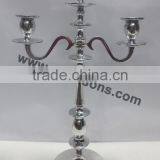 Silver Finish Aluminum 3 Arm Candelabra thumbnail-6