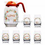 Classic Glass Water Jug 1500ml Color Printing Glass Jug and Decanter Set Drinking Water Jug Set thumbnail-2