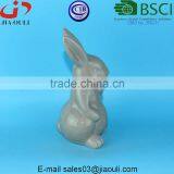 BSCI Audit Factory EASTER Rabbits Glazed Grey Ceramic Rabbit, Glazed Ceramic Animal Figurines thumbnail-3
