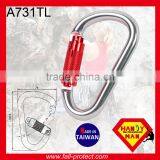 Twist Lock 25KN Mountaineer Climbing D Type Carabiner Made Of Aluminum thumbnail-3
