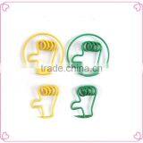 Colorful Plastic Coated Metal Hand Thumb Shape Paper Clips