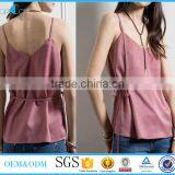 2017 Summer Women Tops Tie Details on Sides Crop Top thumbnail-1