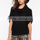 Best Selling Black Cable Cowl Neck Women Sweater Wholesale thumbnail-2