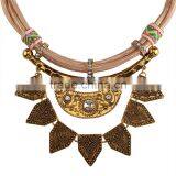 Europe and the United States the Original Single Necklace Vintage Brief Collarbone Geometric Pattern Sweater Chain Tassel thumbnail-4