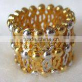 Lattice Design Magic Flexible Ring Convertible BRACELET Gold TWO Tone thumbnail-2