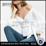 MGOO New Fashion Sexy White Women Tops Latest Design V Neck Wholesale Factory Price thumbnail-1