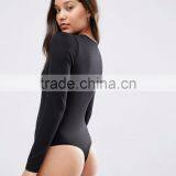 Wholesale Bodysuit With V Neck Long Sleeve And Thong Sexy Photo Women Tight Bodysuit Fitness Clothings thumbnail-3