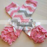 100% Cotton Leg Warmers Knitted Wool Leggings Blue Ruffle Leggings thumbnail-2