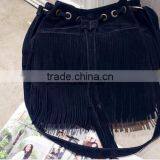 Small Bucket Women Tote Bag 2016 High Quality Tassels Genuine Leather Bag Women Messenger Bags Famous thumbnail-2