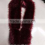 Large Size Fox Fur Collar With Tail for Lady Overcoat Winter Faux Raccoon Fur Scrafs 160cm thumbnail-3