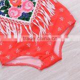 S33620W Hot Cotton Floral Print Baby Girl Romper Summer Tassels Romper thumbnail-5