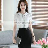 Juqian Brand Fashion Design Short Sleeve New Blouse Summer Ladies Chiffon Shirts thumbnail-5