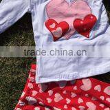 Baby Clothes Valentine Outfit Hot Sell Design Kids Boutique Cute Heart Girls Ruffle Pant With Necklace and Headband Set thumbnail-4