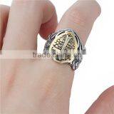 Custom Gold Tone Antique Gold Antique Silver Shield Cross Copper Unadjustable Rings thumbnail-3