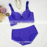 Blue Cutout Seamless Bra /ysm Push up Wireless Bra Set/ Top Quality Women Bra Panties Two Piece Set