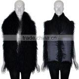 YR329 Customize Size Lots of Colors Real Mongolia Fur Scarf Tibet Lamb Fur Shawl thumbnail-3