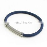 Hot sale Ge & titanium silicone bracelet with stainess steel magnet buckle