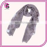 2017 Hot Summer Cape Exquisite Grey Embroidered Voile Shawl and Scarf thumbnail-1