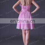 Grace Karin Strapless Short Pink Bridesmaid Dress With Flowers CL3469 thumbnail-4
