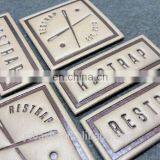 Pu Handmade Custom Metal Logo Leather Clothing Label for Garment thumbnail-6