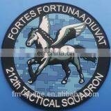 China Supplier Bulk Promotion Cheap Custom Military Hook and Loop Fastener PVC Patches FORTES FORTUNA ADIUVAT