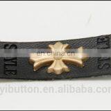 New Style Small Leather Label With Golden Metal Label