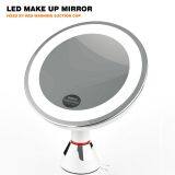Plastic Round LED Light Swivel Portable Make up Mirror Suction Cup Mirror thumbnail-4
