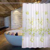 Microfiber Satin Stripe Fabric Shower Curtain Liner Water Proof Hotel Bathroom Curtain 72x72inch-White thumbnail-1