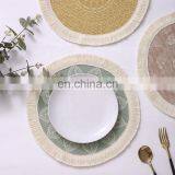 Wholesale Home Textile Fringes Placemats Printed Woven Fabric Table Round Placemat Dining Mat thumbnail-4