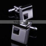 Shirt Cufflinks Wedding Silver Business Mens Wholesale Stainless Steel Crystal thumbnail-2
