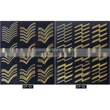1Set Stickers Nails Gold Tips Patch Metallic Set Designs Flowers Decals Gel Nail Stickers Art Decoration 3D Nail Polish Sticker thumbnail-1