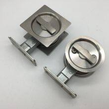 Satin Stainless Steel Round Shaped Sliding Door Lock thumbnail-5