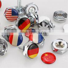 Customized Aluminum Alloy Metal 8mm Country Flag Logo Car License Plate Bolt thumbnail-1