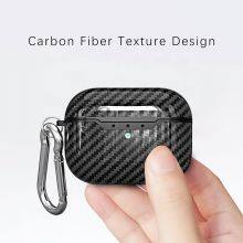 Full Carbon Fiber Earphone Protective Case for Apple Shockproof Cover Case for Airpod Pro Case With Keychain for Airpods 3 2 1 thumbnail-4