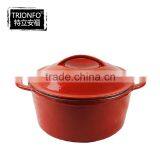 Trionfo Cast Iron Cookware Red Enameled Round Pots