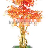 Artificial maple trees with red and green leaves