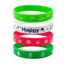 Free Sample Promotional Festive Durable Customized Christmas Silicone Bracelets Perfect for Christmas Holiday thumbnail-5