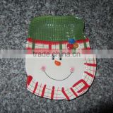 "Pinsun" ceramic christmas plate,ceramic snowman plate